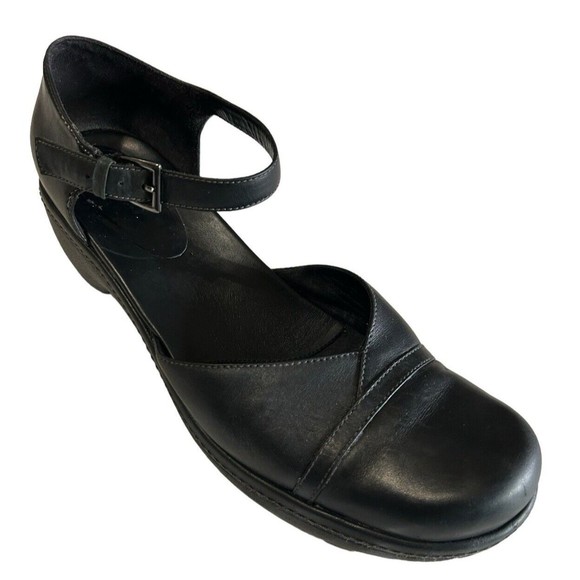 ECCO Women's Mary Jane Clogs Block Heels Leather Black Shoes EU 41/ US 1… - Picture 1 of 11